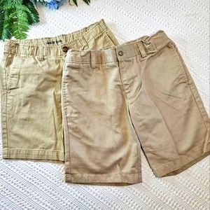 Two Pair Lands'  End Boys Khaki shorts Size 8H